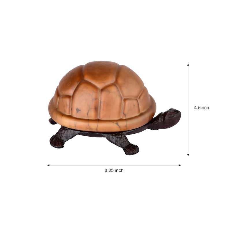 Warehouse of Tiffany Amber Turtle Accent Lamp