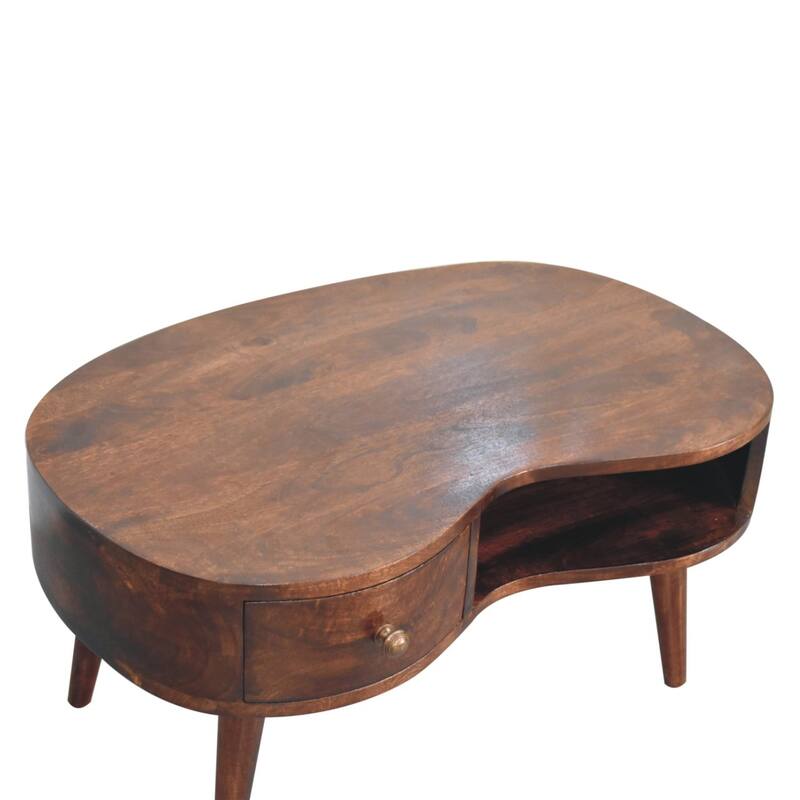 Artisan Furniture Solid Wood California Walnut Wave Coffee Table