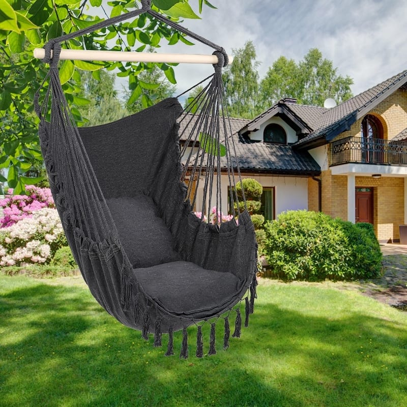1.5x1.2m Tassel Plus Pillow Hanging Chair 3 Colors