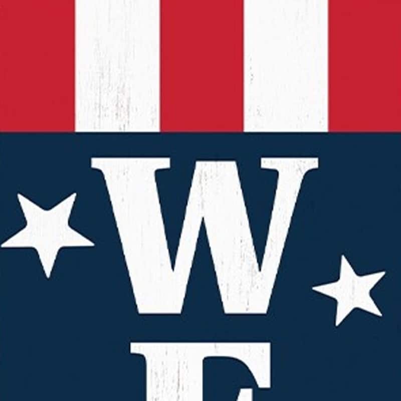 HomeRoots 36" Red White And Blue Solid Wood Patriotic Welcome Porch Sign