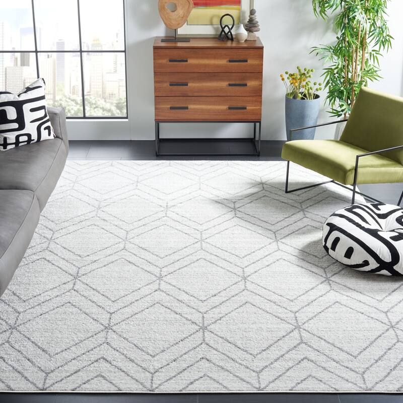 SAFAVIEH Adirondack Benilda Modern Geometric Rug - 12' x 15' - Light Grey/Dark Grey