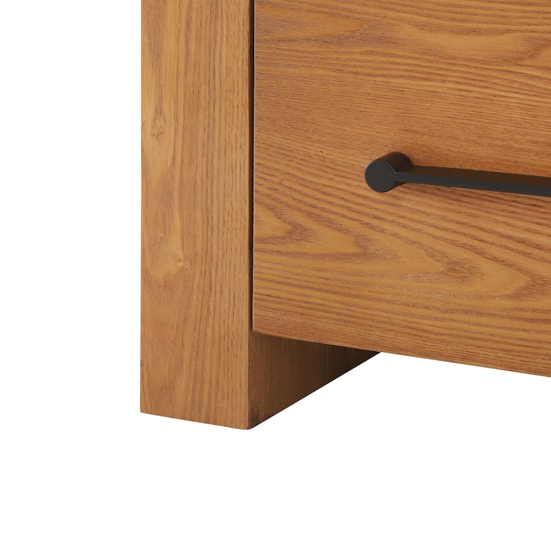 Christopher Knight Home - Nova Contemporary Natural Ash Veneer 4-Drawer Dresser with Sleek Black Handles