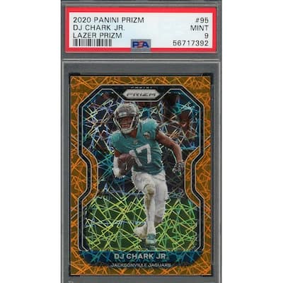 DJ Chark Jr 2020 Panini Prizm Lazer Football Card #95 Graded PSA 9 - 8'6" x 11'6"