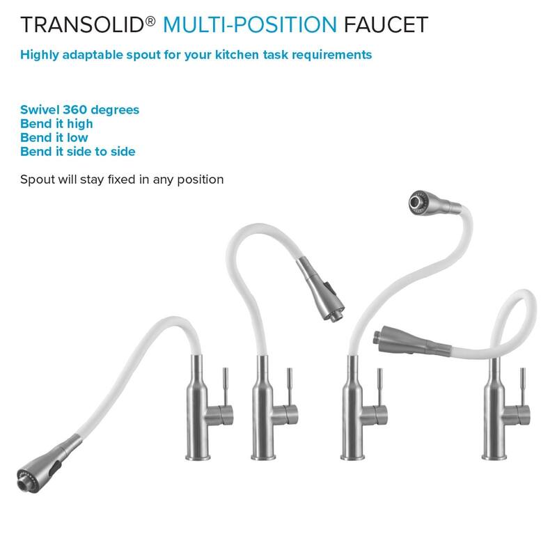 Transolid Kitchen/Laundry Faucet with Dual Spray and Flex Neck - N/A