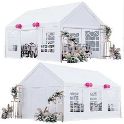 Outdoor Wedding Canopy Tents for Parties with Removable Sidewalls & 3 Storage Bags, Waterproof Gazebo Shelter