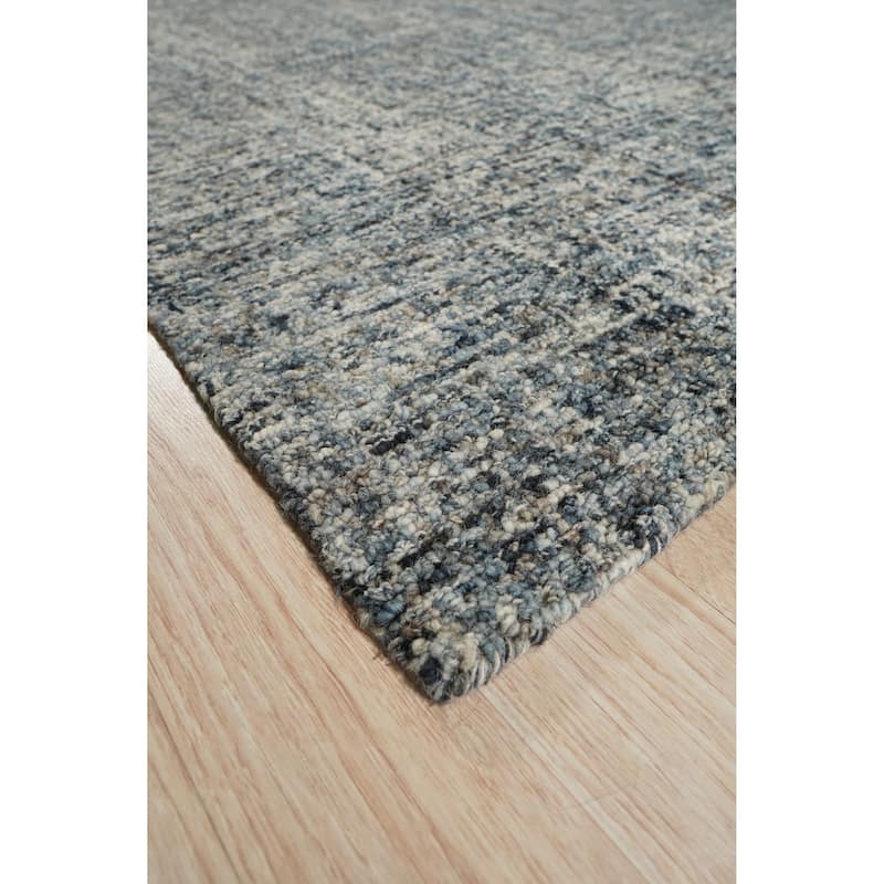 Home Decor EORC Hand-Tufted Wool Modern Loop Rug Elegant Dark Blue Area Rug for Living Room, Bedroom, Office, & Home Décor Sty