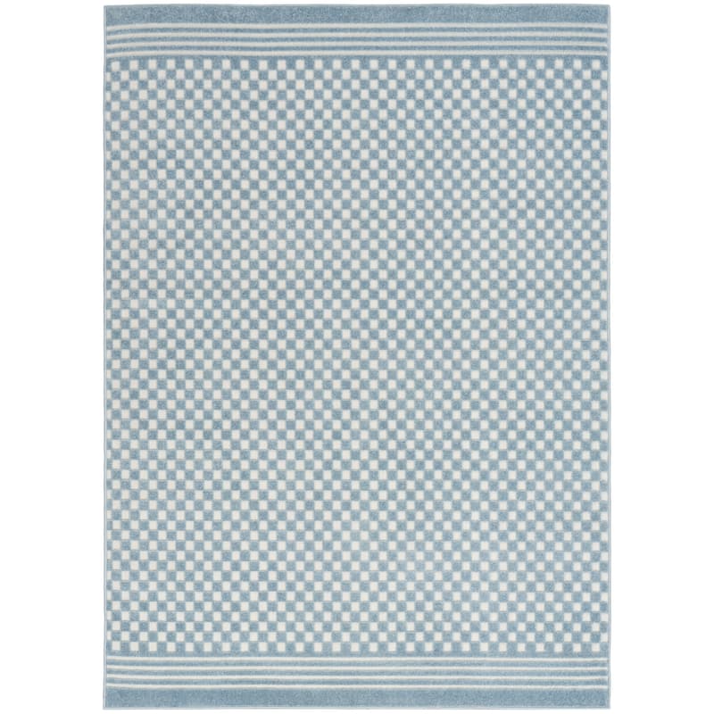 Nourison Casual Indoor only Geometric Area Rug - 3' 11" x 5' 11" - Blue - Rectangle
