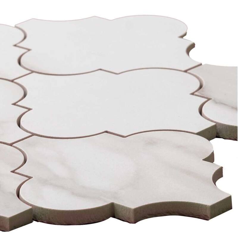 The Tile Life Stately Arabesque 11x12 Calacatta Gold Porcelain Floor, Wall & Backsplash Tile