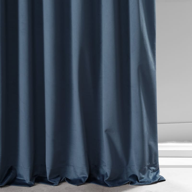 Exclusive Fabrics Signature Plush Velvet Hotel Blackout Curtains (1 Panel) - Luxury Soft Drapery for Light Control & Elegance