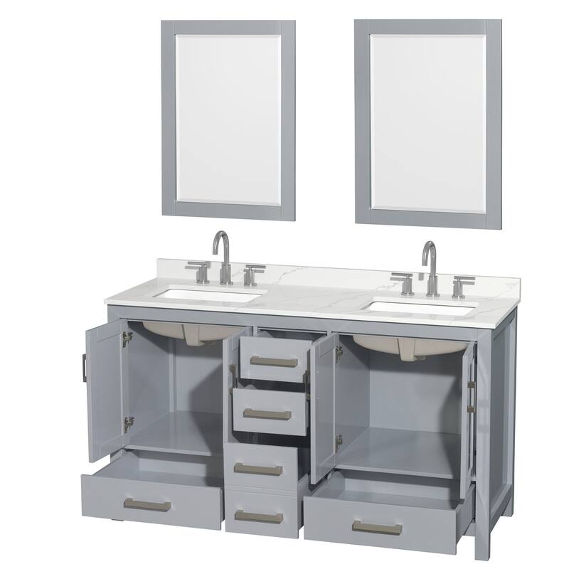Wyndham Collection WCS141460D-QTZ-US3M24 Sheffield 60" Free Standing