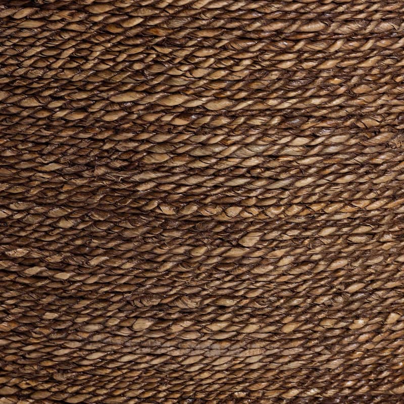 Ridley Seagrass Dining Chair with Mahogany Wood Frame - Coastal Accent Chair with Woven Square Back and Cushioned Seat