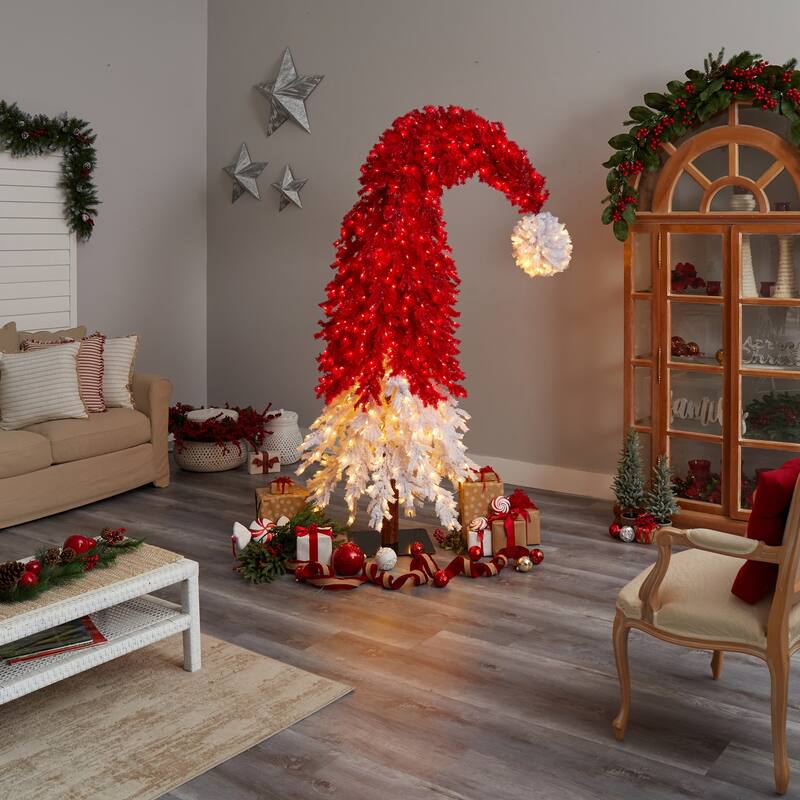9ft Christmas Tree with Lights & Stand - Festive Holiday Decor, Full & Lush Design - White - 108