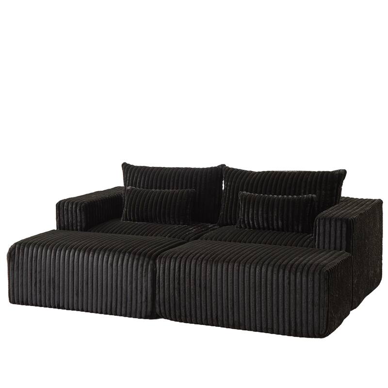 Oversized 87" Modular Sectional Lounge Chaise with 2 Ottoman