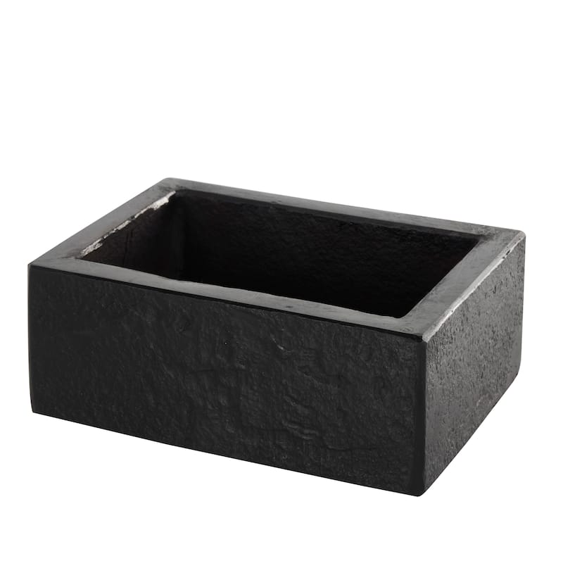 Black Marble Box with Textured Silver or Black Aluminum Knobs (Set of 3)