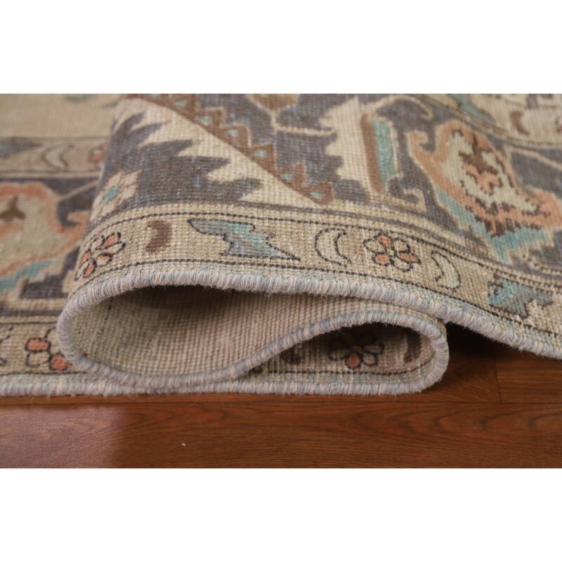 Distressed Tabriz Persian Antique Area Rug Living Room Wool Carpet - 6'4" x 9'2"