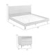 preview thumbnail 7 of 43, Artemio Black or Walnut Wood 3 Piece Bedroom Set with Grey Upholstered Headboard