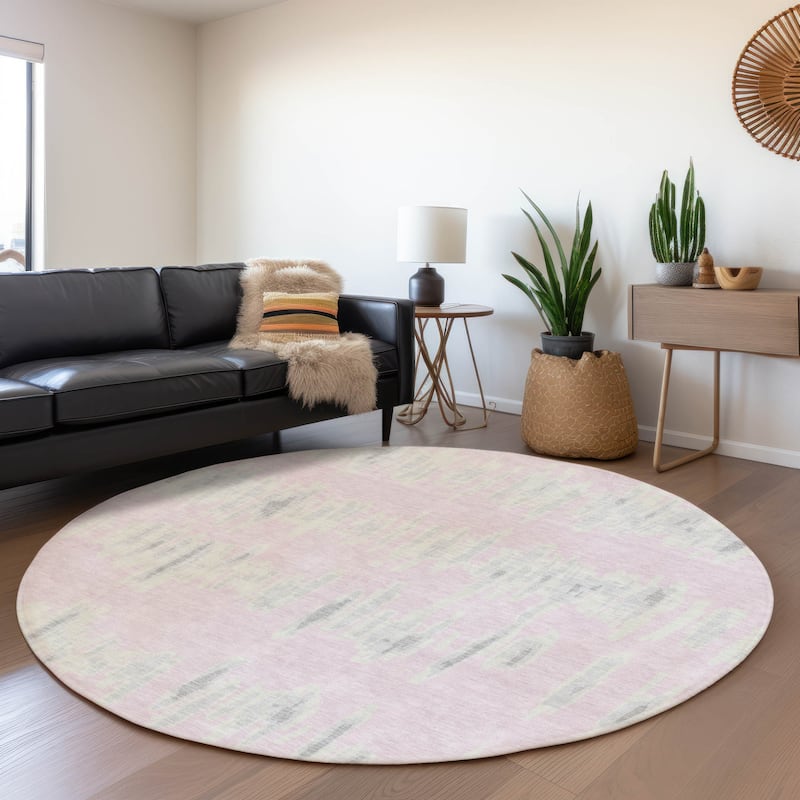 Machine Washable Indoor/ Outdoor Chantille Abstract Contemporary Rug