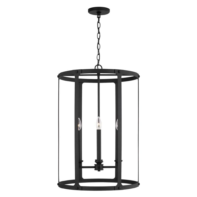 Brennen 4-light Black Iron Foyer Pendant