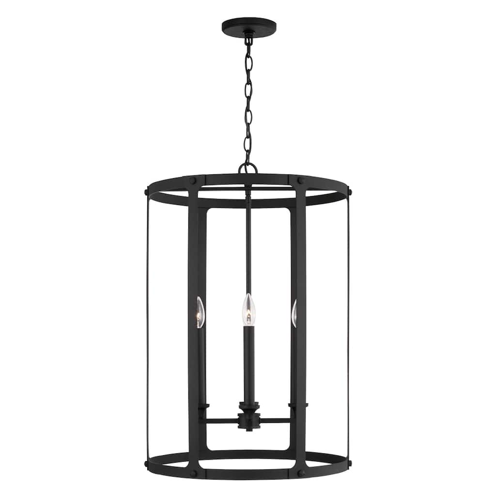 Brennen 4-light Black Iron Foyer Pendant
