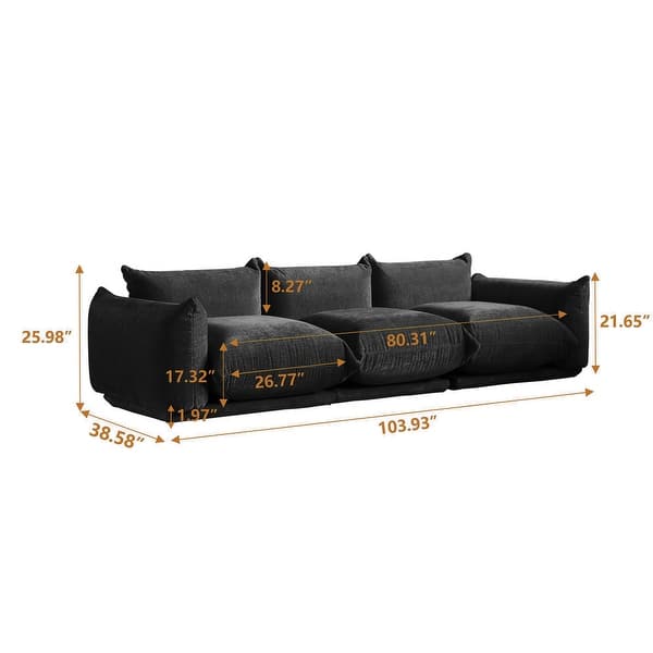 dimension image slide 1 of 3, Minimalist Chenille Modular Sofas Couches