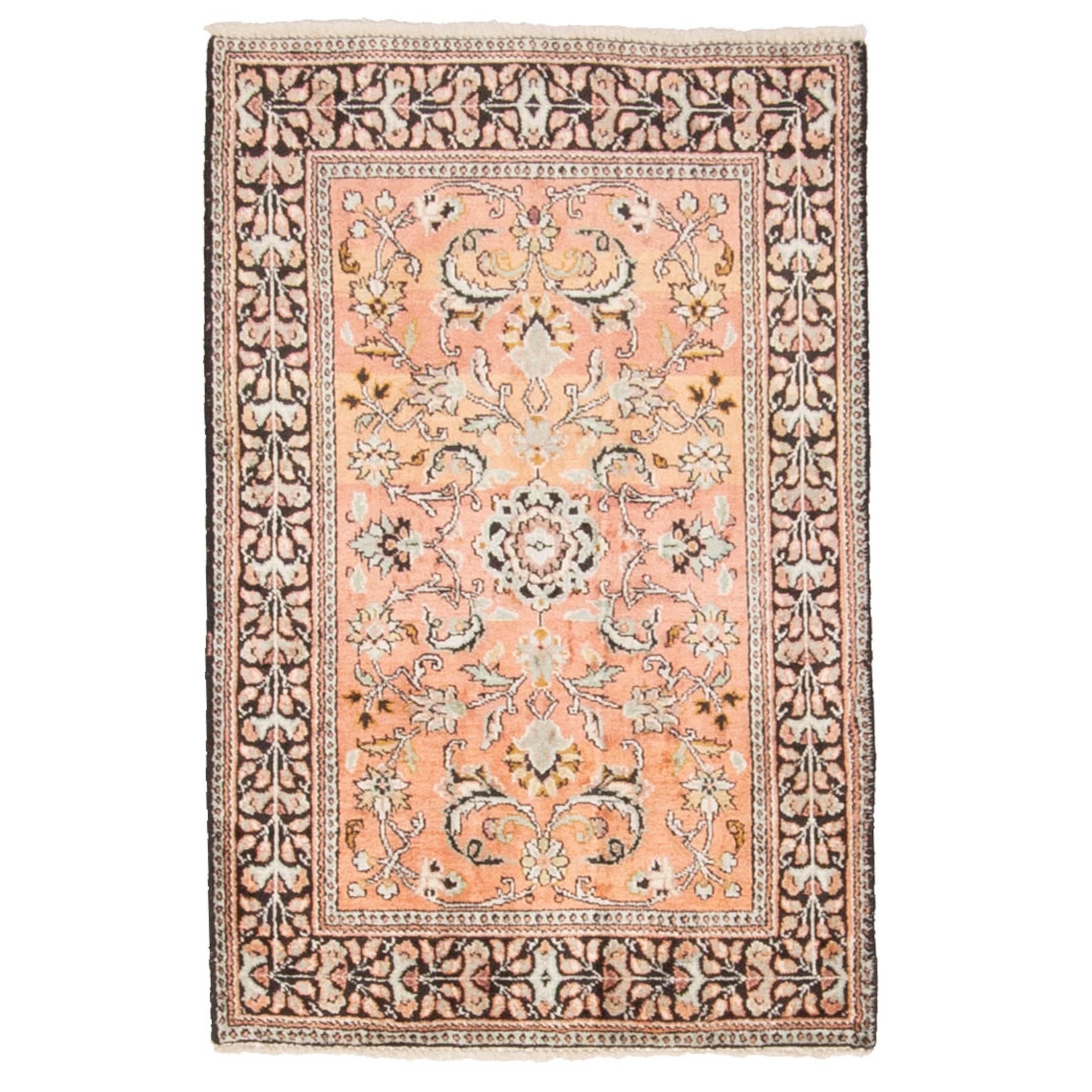 ECARPETGALLERY Hand-knotted Kashmir Pink Viscose Rug - 2'0 x 3'0