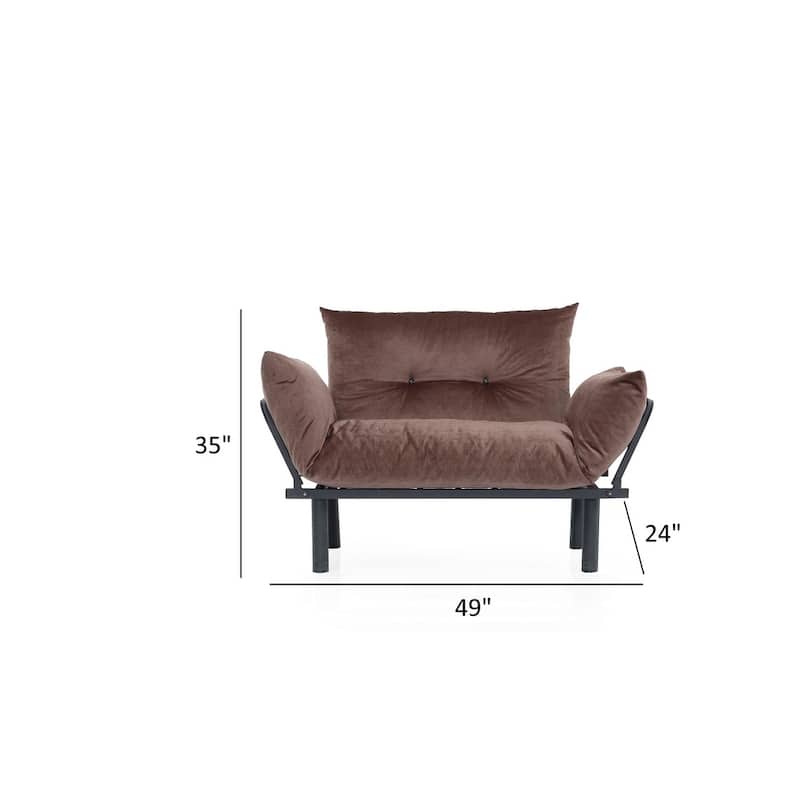 Metal Legs Futon Loveseat