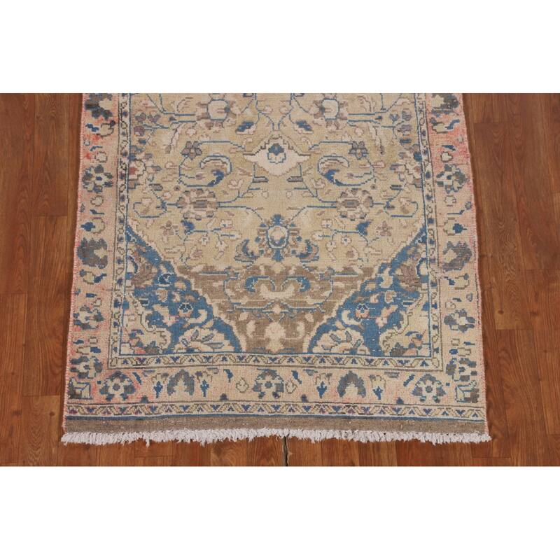 Sarouk Persian Vintage Runner Rug Hand-Knotted Wool Carpet - 3'1" x 8'11"