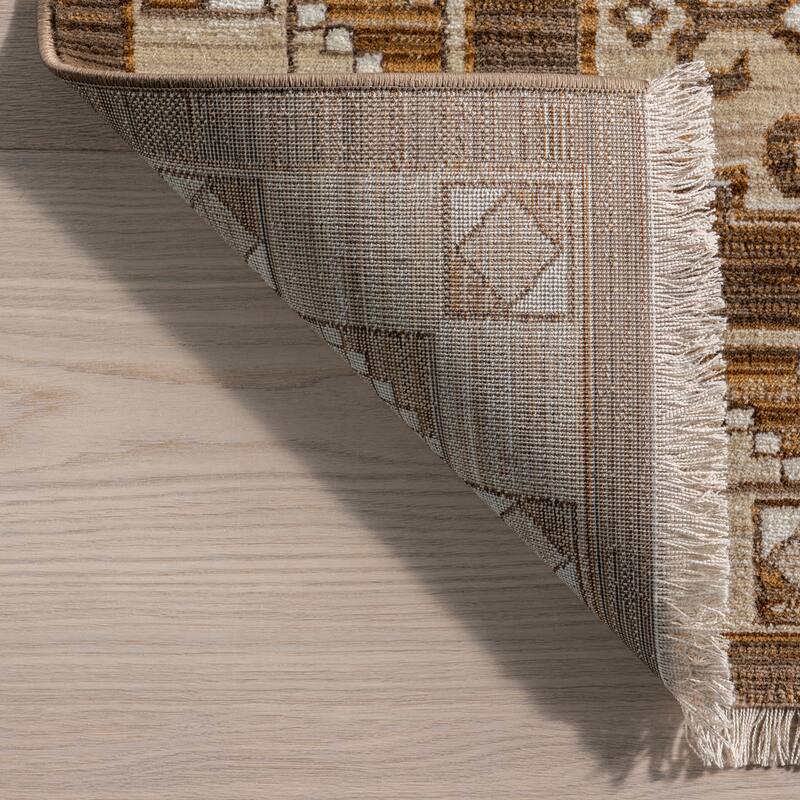 Nettle Leaf Fringed Area Rug
