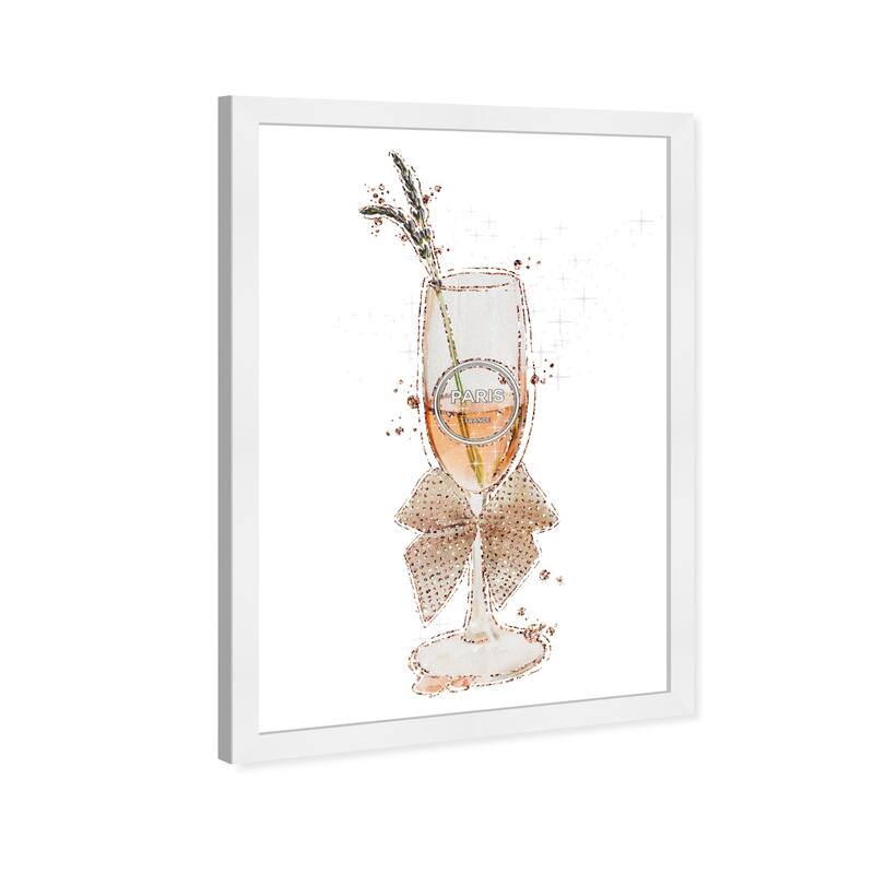 Wynwood Studio Prints Drinks and Spirits Elegant Toast White and Metallic Bronze Glam Wall Art Canvas Print