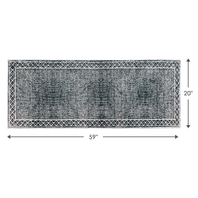 SussexHome Washable Ultra Thin Laundry Room Rug Runner - 20" x 59"