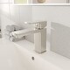 preview thumbnail 8 of 19, Eviva Lux Single-Handle Waterfall Single-Hole Bathroom Faucet with Deckplate Included Brushed Nickel