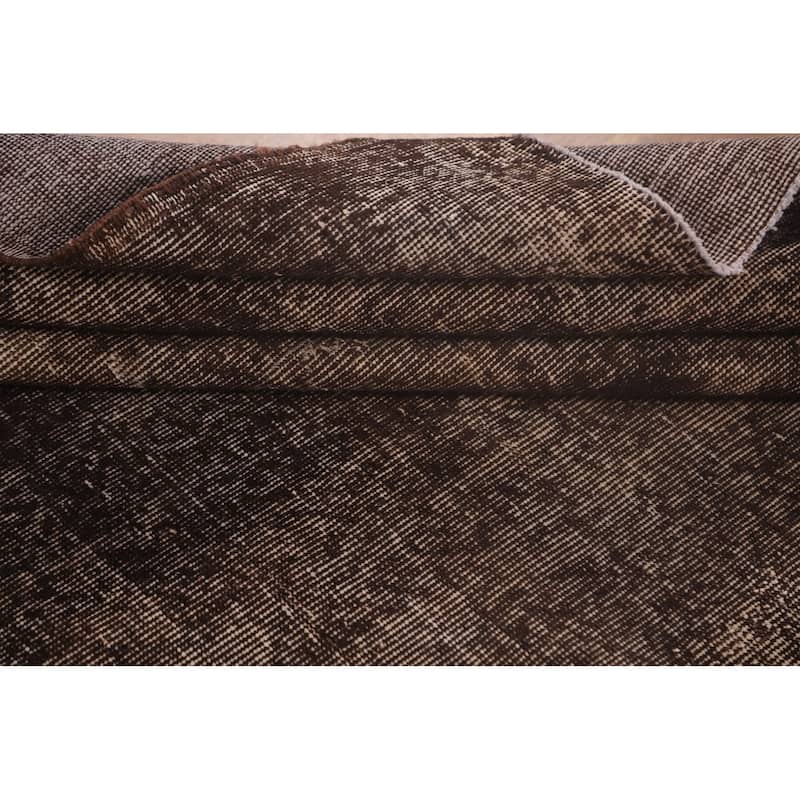 Over-Dyed Solid Anatolian Turkish Vintage Rug Handmade Wool Carpet - 6'11" x 10'7"