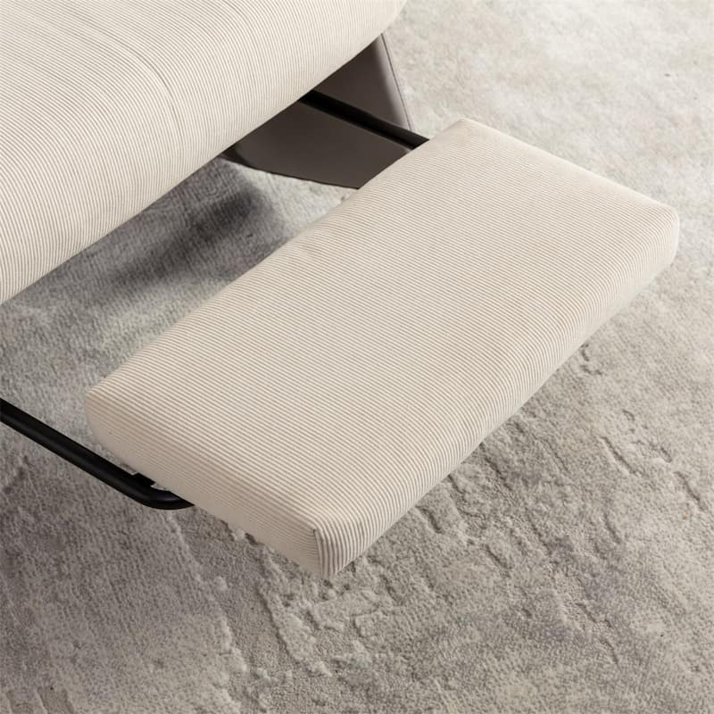 Modern Upholstered Rocking Chair Recliner w/ Footrest and Soft Padded