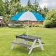 preview thumbnail 1 of 16, 3-in-1 Kids Outdoor Wooden Picnic Table Grey