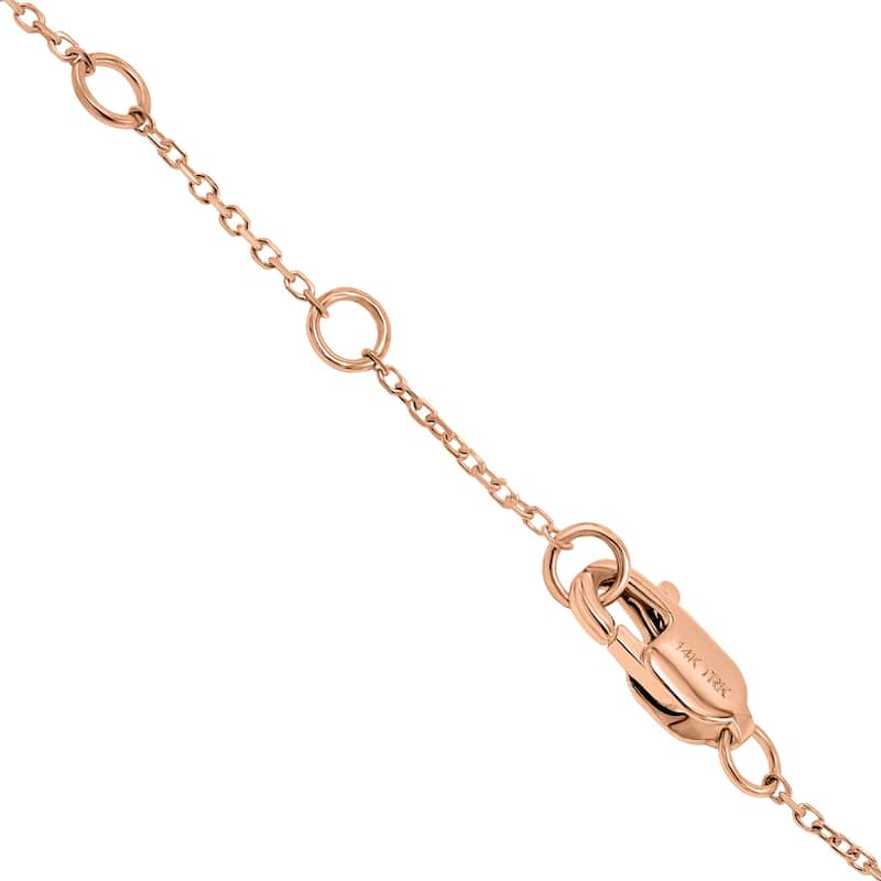 Marquee 3/4 Carat TW Bezel Set Genuine Diamond Station Bracelet in 14K Rose Gold