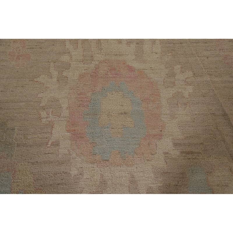 Vegetable Dye Oushak Oriental Large Rug Handmade Wool Carpet - 10'2"x 13'7"