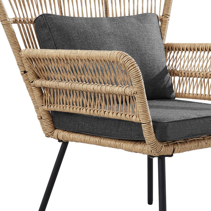 Corvus Havre 3-Piece Outdoor Wicker Bistro Set with Cushions