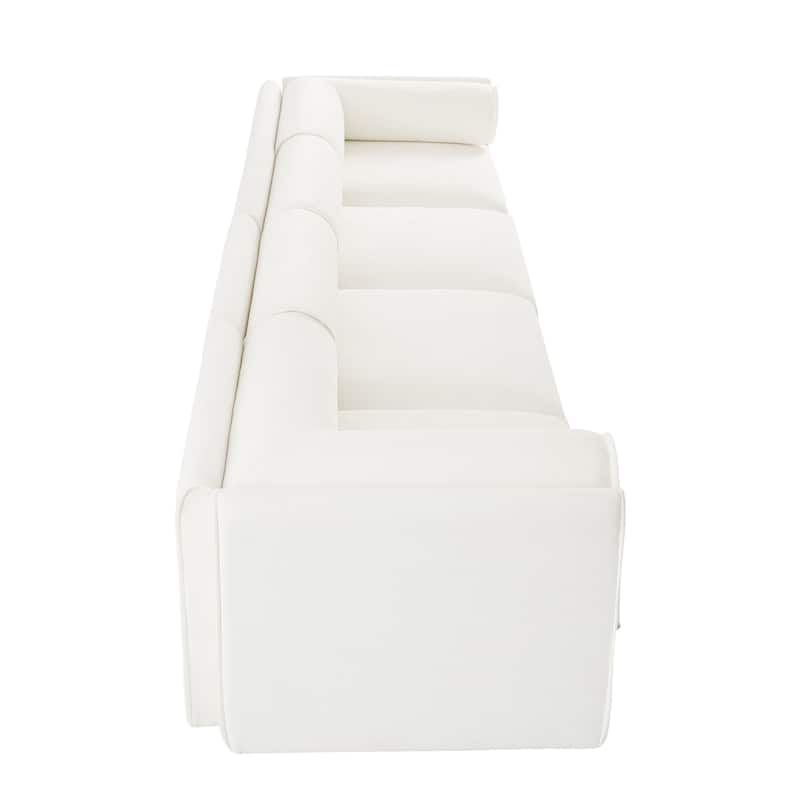 Modern 4 Deep Seat Modular Sofa with Storage, Cylindrical Backrest & Armrests