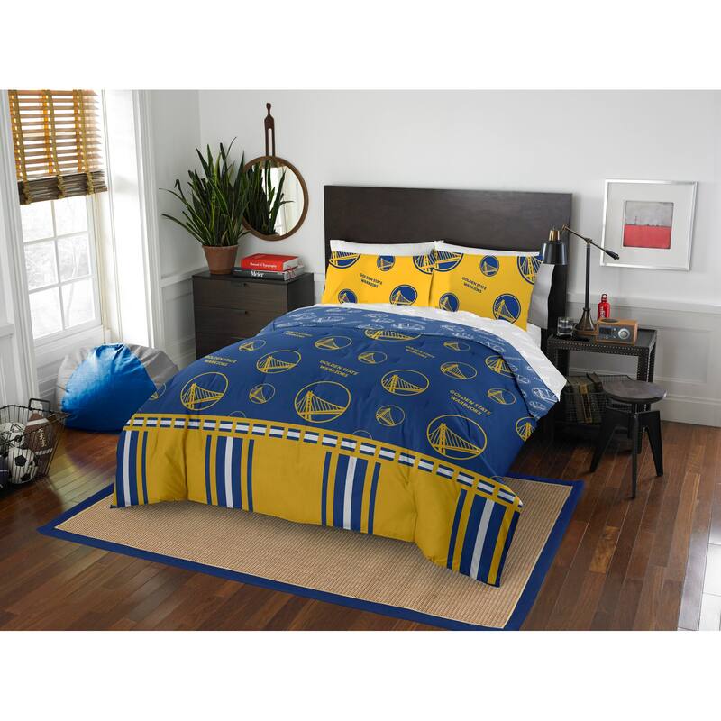 NBA Golden State Warriors Rotary 5-piece Queen Bed In a Bag Set