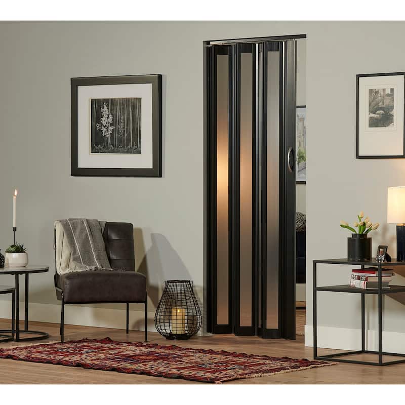 Homestyle Metro Black Frosted PVC 36-inch Folding Door