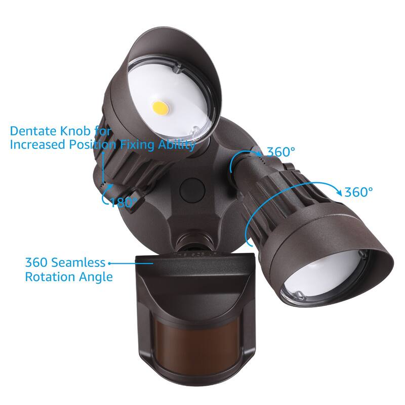 2-Head COB LED Security Light, Motion Sensor, Dusk to Dawn