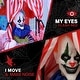 preview thumbnail 4 of 12, Haunted Hill Farm Animatronic Hanging Clown with Lights and Sound, Indoor or Covered Outdoor Halloween Decoration