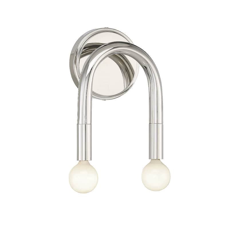 Meridian M90099 2 Light 9" Tall Wall Sconce - Polished Nickel