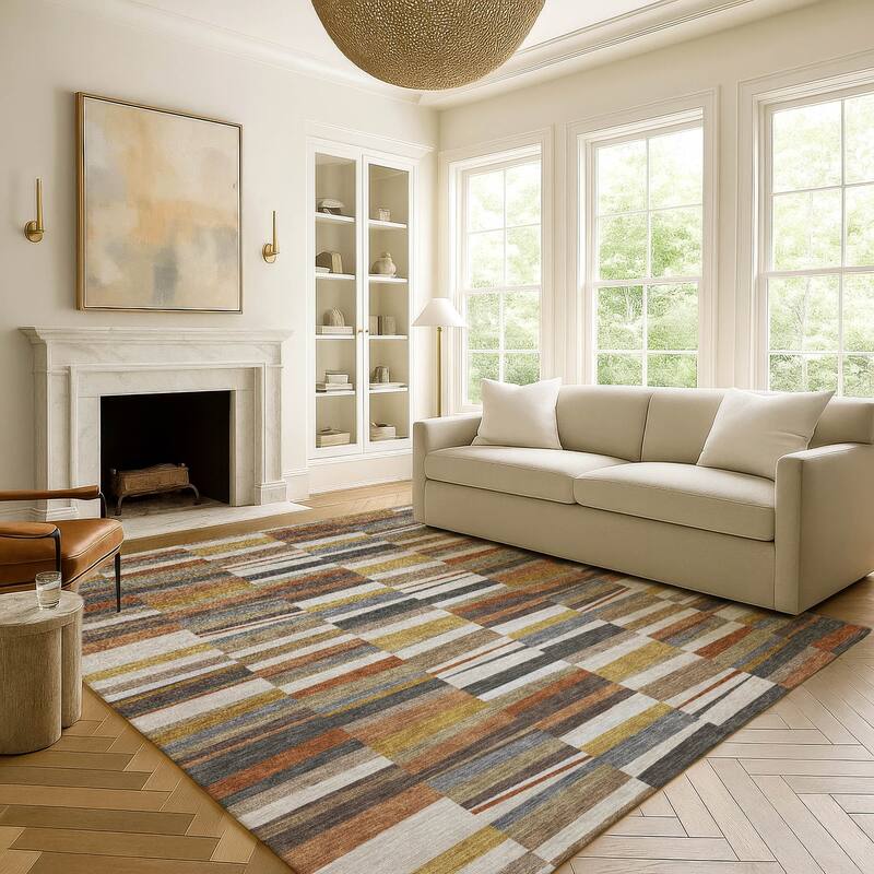 Machine Washable Indoor/ Outdoor Modern Antonito Chantille Rug