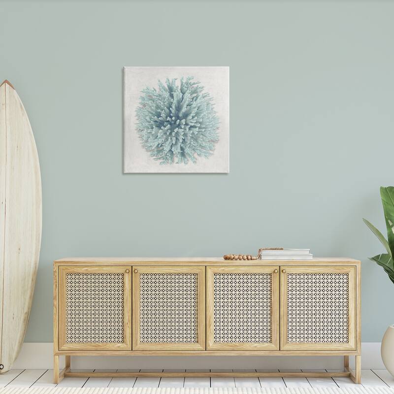 Stupell Coral Ball Blue Sea Beach Design Canvas Wall Art