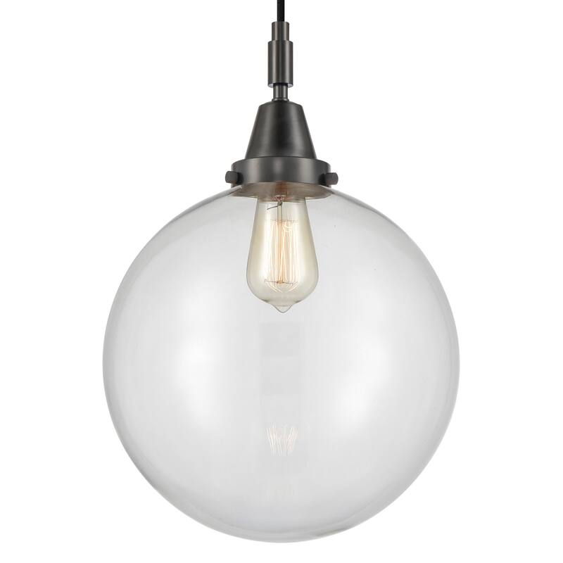 Innovations Lighting 447-1P-G202-12 Beacon 12" Wide Pendant with Clear - Matte Black