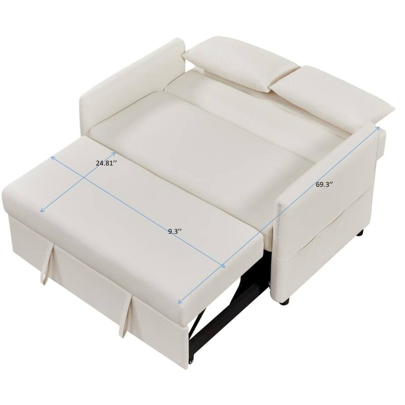 Fabric Leather 2 Seat Sofa