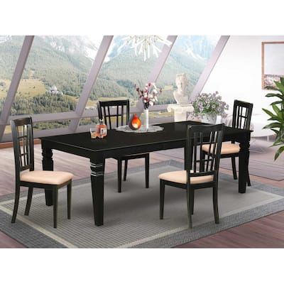 Modern Dining Set - Kitchen Table with Chairs - Elegant Black Finish - 9 Piece Set