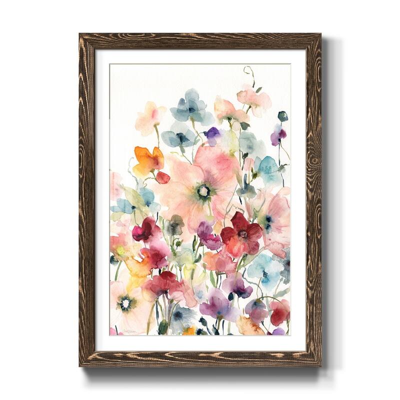 Poppies and Sweetpeas-Premium Framed Print - Ready to Hang