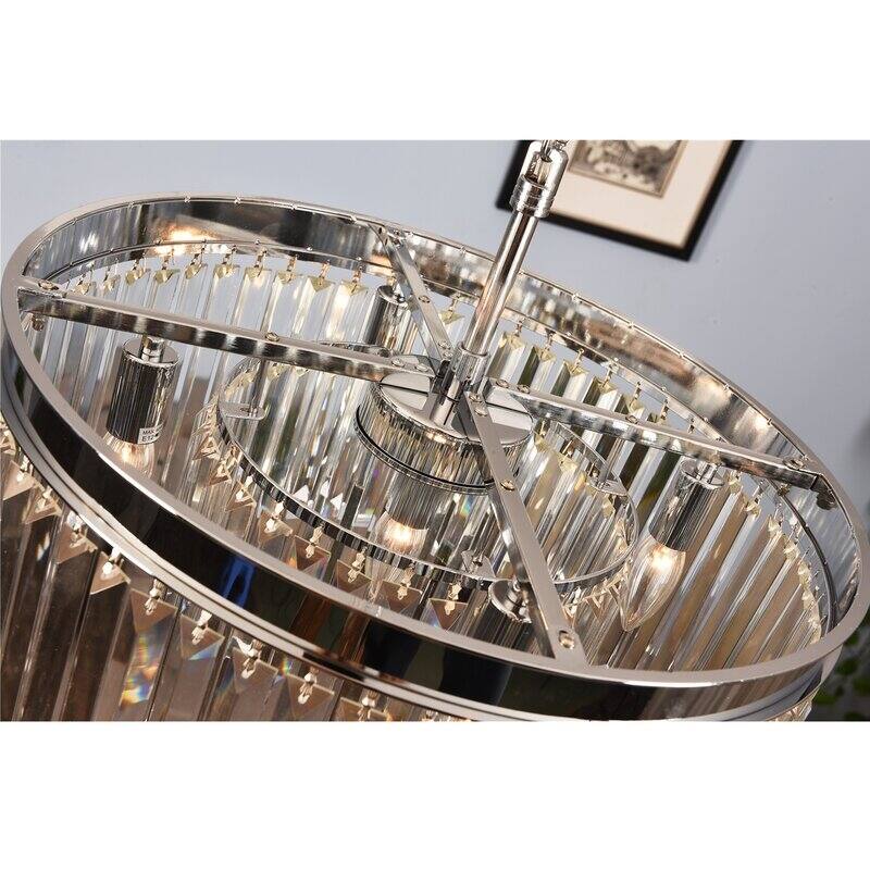 Maxax 5 - Light Unique/Statement Drum Chandelier with Crystal Accents